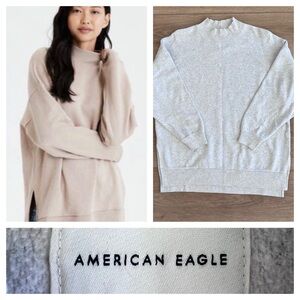 AE Studio Fleece Mock Neck Sweatshirt Small